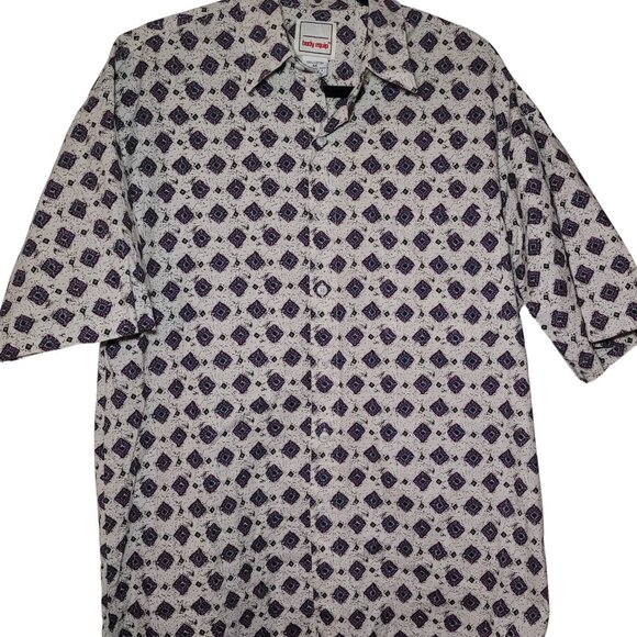 Vintage 90s Body Equip Short Sleeve Collared Button Up, Men's Medium - Picture 2 of 5